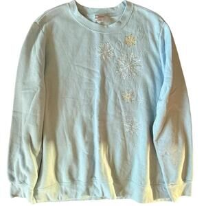 Holiday Editions Snowflake Embroidered Sweatshirt XXL